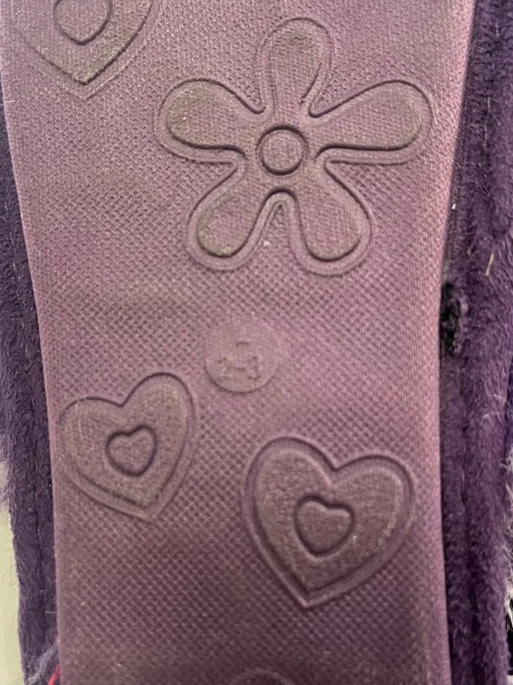 Jessica Simpson Kids Purple Micro-Suede Scuff Slippers Size Large 2-3 Faux Fur